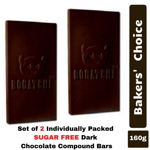 BOGATCHI Cooking Chocolate Bar| GLUTEN FREE | COMPOUND Chocolate | SUGARFREE Chocolate Bars for baking, 160g